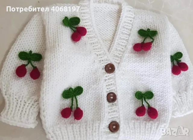 Ръчно плетена фланела, снимка 14 - Бебешки блузки - 46850868