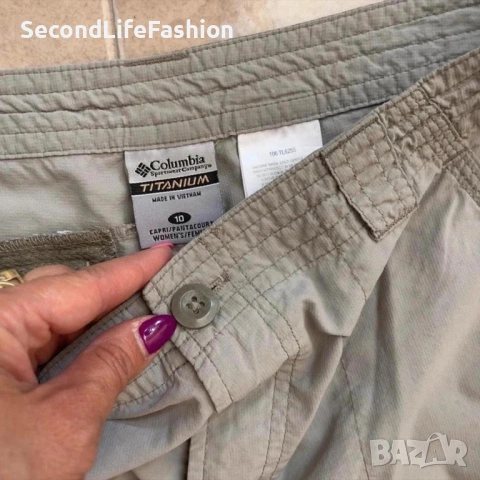Дамски панталон Columbia Titanium, размер М за туризъм и къмпинг сив, снимка 5 - Къси панталони и бермуди - 53270694