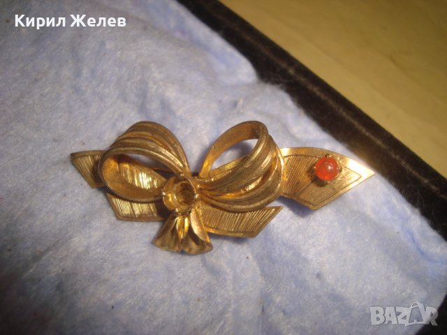 СТАРИННА БРОНЗОВА с ПОЗЛАТА СКЪПОЦЕННА АРТ ДЕКО МАЙСТОРСКА БРОШКА ПАНДЕЛКА РЕТРО БИЖУ 27942, снимка 7 - Антикварни и старинни предмети - 37128486