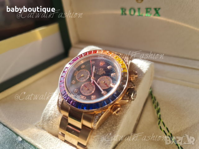 Rolex Rainbow Rose Gold, снимка 3 - Луксозни - 36558166