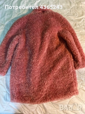 Дамско розово пухено палто НОВО С Етикет! Размер XS, снимка 6 - Палта, манта - 52576961