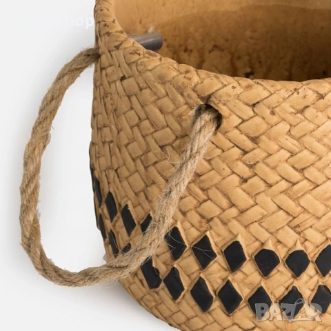 Керамична кашпа - 13,5 × 12,3 см., снимка 3 - Саксии и кашпи - 53478285