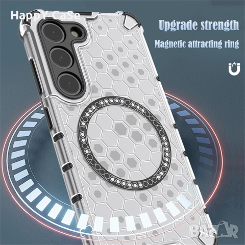 Honor Magic 7 Lite / HONEYCOMB MAGSAFE Удароустойчив кейс гръб калъф, снимка 5 - Калъфи, кейсове - 50498765