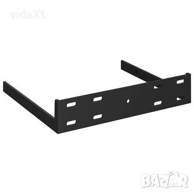 vidaXL Окачен ъглов рафт, черен гланц, 35x35x3,8 см, МДФ(SKU:323919), снимка 3 - Други - 48492154