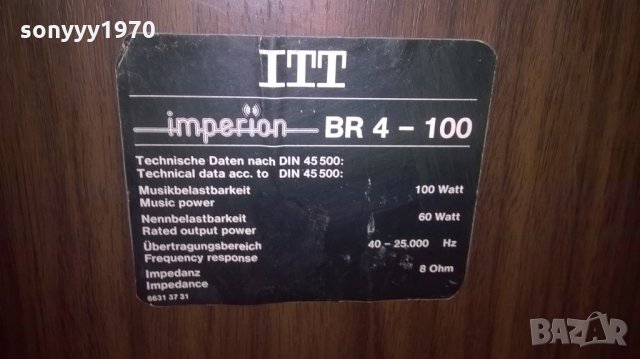 itt imperion br-4-100 100w/8ohm-внос швеицария, снимка 16 - Тонколони - 26245906