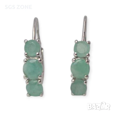 СРЕБЪРНИ ОБЕЦИ С РУБИН, САПФИР, ИЗУМРУД., снимка 10 - Обеци - 51143715