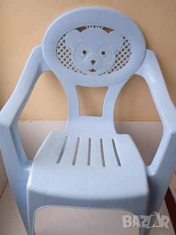 Детски пластмасов стол с мече / Детско столче с мече, снимка 1 - Мебели за детската стая - 43734464