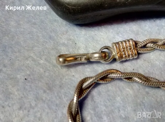 РЕТРО АРТ ПЛЕТКА СРЕБЪРНА ГРИВНА СРЕБРО ВИСОКА ПРОБА с ЩЕМПЕЛ на БИЖУТЕРА Стара РЪЧНА РАБОТА 48642, снимка 8 - Антикварни и старинни предмети - 48492812