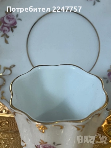 Двоен сет порцелан с 24K Gold, снимка 3 - Антикварни и старинни предмети - 53019749