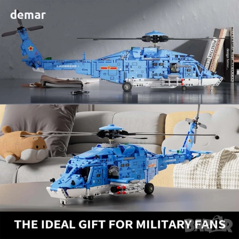 QLT QIAOLETONG Комплект за изграждане на военен хеликоптер, 1711 части, снимка 4 - Конструктори - 52636914