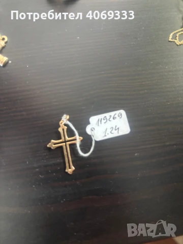 Златни висулки кръст 14к, снимка 3 - Колиета, медальони, синджири - 50833199