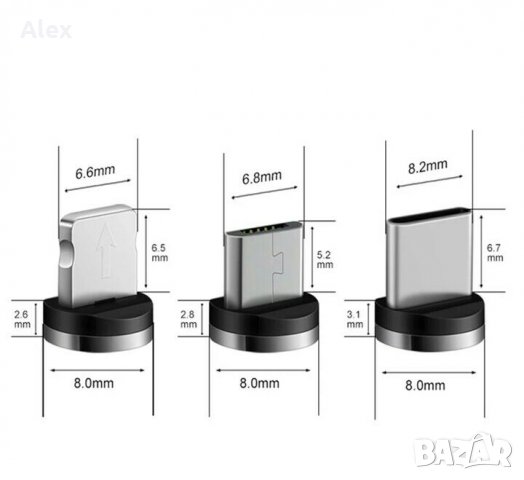 Магнитен кабел 1м 2м 3м, снимка 16 - USB кабели - 21987817