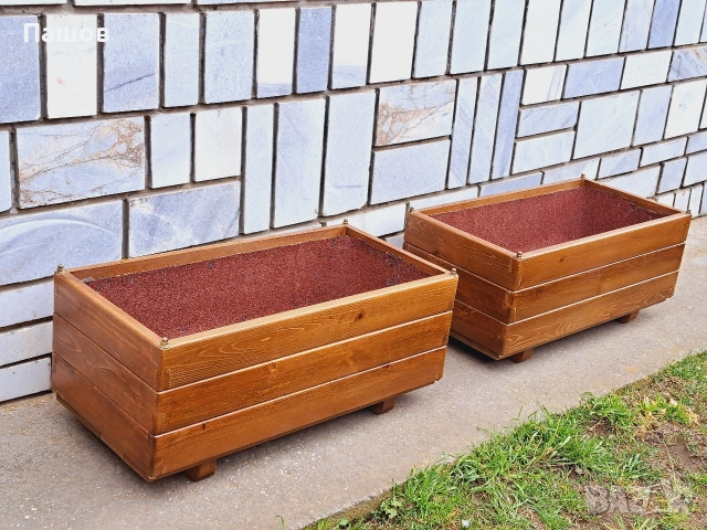 Дървени саксии [кашпи] от масив , снимка 7 - Декорация за дома - 53498504