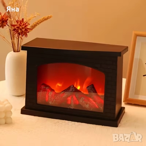 Настолна декоративна камина на ток с изкуствен огън за декорация