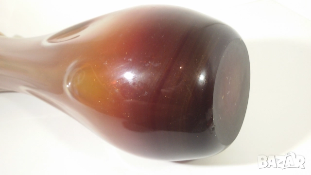 Ретро висока кафява/жълта ваза, снимка 8 - Вази - 51778427