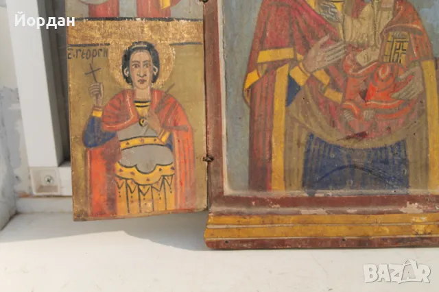 Българска икона триптих, снимка 13 - Икони - 47902956