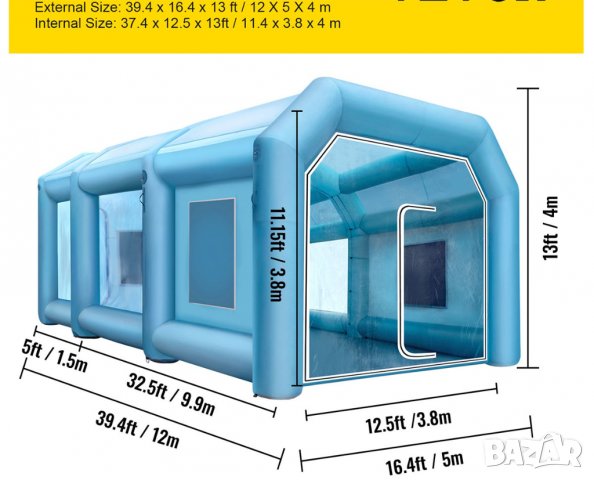 Нова мобилна бояджийска камера 12x5x4 метра, снимка 10 - Други машини и части - 37549636