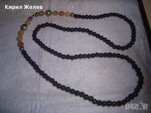 КРАСИВ ГЕРДАН ПОЛУСКЪПОЦЕННИ КАМЪНИ ПОЛИРАНИ ТОПЧЕТА АРТ КОЛИЕ ВЕЧЕРНО БИЖУ 27939, снимка 2 - Колиета, медальони, синджири - 37093608