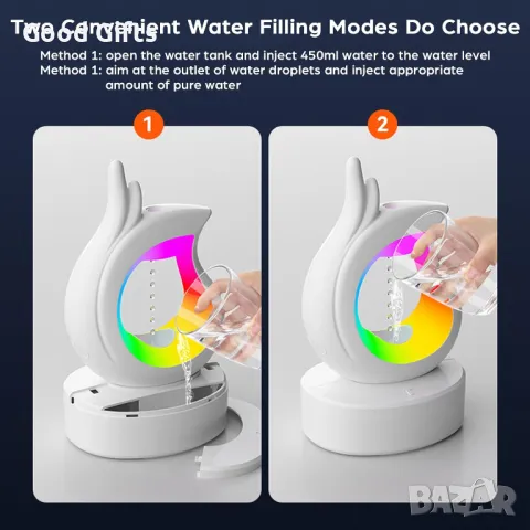 Безжичен Арома дифузер, Bluetooth колонка Овлажнител за въздух с музика и светлина, снимка 4 - Други стоки за дома - 48038164