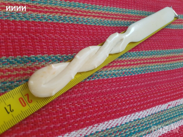 Нож кама слонова кост , снимка 2 - Антикварни и старинни предмети - 52845958