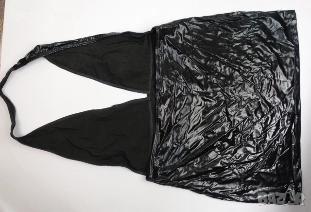 Cottelli Collection XL (EU 48-50) еротична къса рокля с кожен/мокър ефект, снимка 10 - Бельо - 52958685