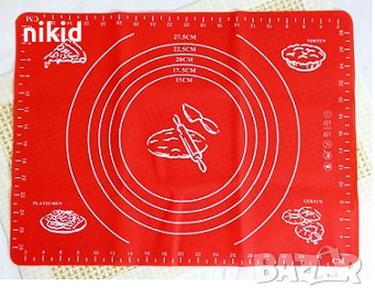 Голяма Разграфена силиконова незалепваща подложка килимче за точене печене и работа с тесто фондан  , снимка 2 - Други - 24116804
