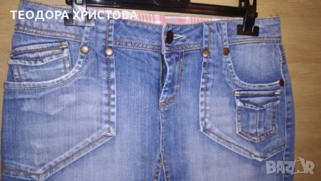 Дънкова пола марка Promod, размер С/М, снимка 5 - Поли - 32914780