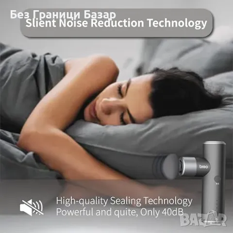 Нов Мини масажен пистолет 4 глави, лек, преносим, ултра тих, USB-C, снимка 6 - Масажори - 48016459