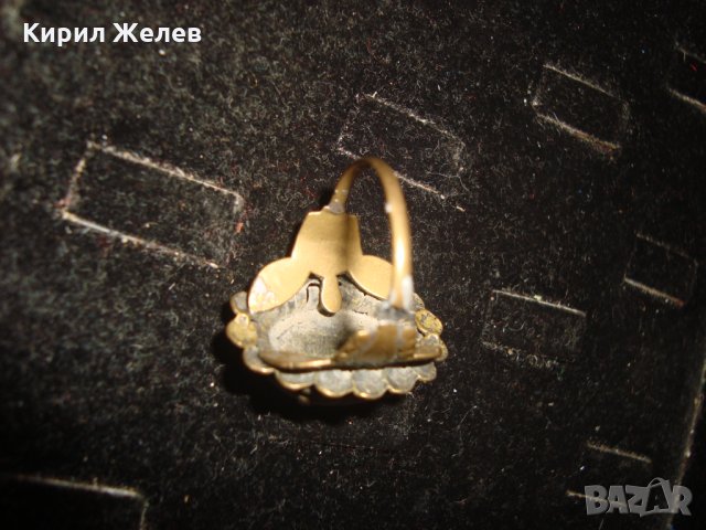 СТАРИНЕН ЮВЕЛИРНА РЪЧНА МАЙСТОРСКА ИЗРАБОТКА АРТ-ДЕКО БРОНЗОВ ПРЪСТЕН с ЖЪЛТ КАТАЛИН 21631, снимка 6 - Антикварни и старинни предмети - 32552868