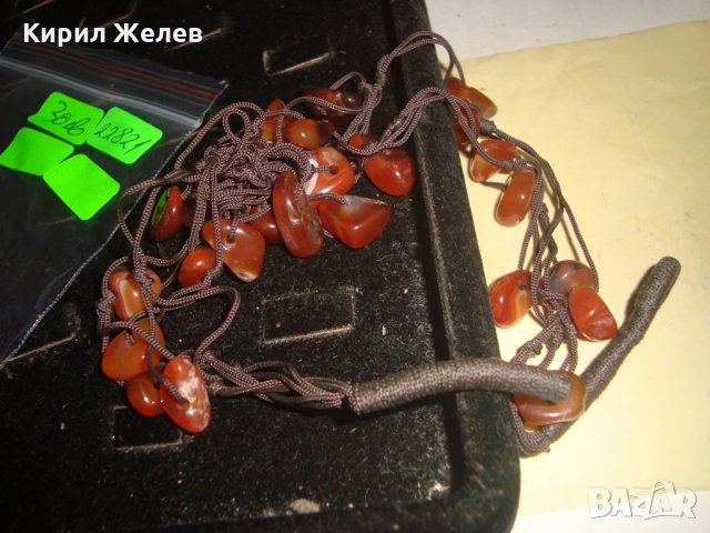 ОГЪРЛИЦА КОЛИЕ НАТУРАЛЕН СКЪПОЦЕНЕН КАРНЕОЛ РЪЧНА НАПРАВА ГРЪНЧ АРТ СТИЛ 22821, снимка 6 - Колиета, медальони, синджири - 33423055
