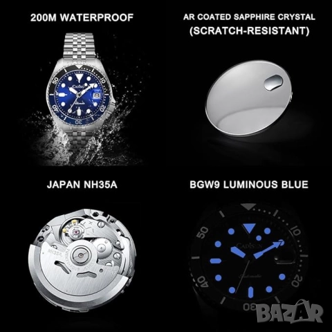 Автоматичен часовник CADISEN, снимка 3 - Мъжки - 51819071