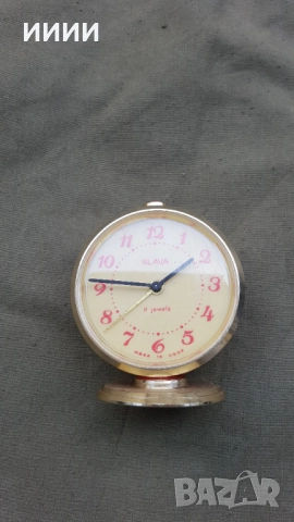 Часовник будилник Слава НОВ, снимка 2 - Антикварни и старинни предмети - 52063400