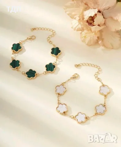 Дамска гривна от медицинска стомана модел Alhambra by Van Cleef & Arpels , снимка 3 - Гривни - 49548279