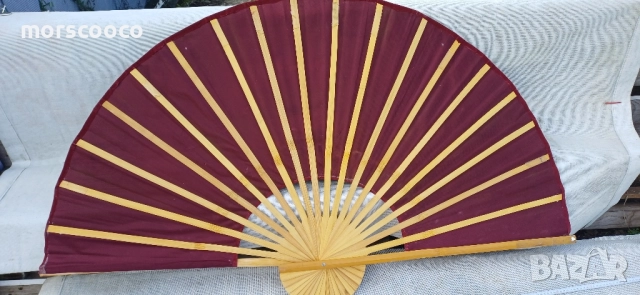 Голямо старо ръчно рисувано ветрило за стена масло на платно , снимка 5 - Декорация за дома - 52461559