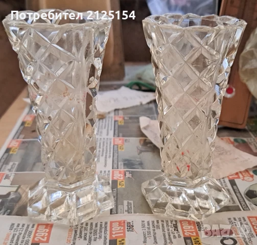 Две малки вази от оловен кристал., снимка 2 - Вази - 50723142