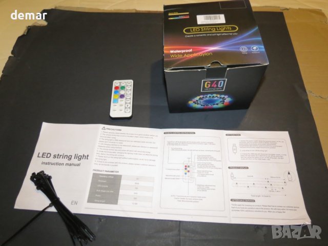 B-right 100 LED+20 крушки USB RGB гирляндни светлини, 12 режима 12,5M, снимка 11 - Декорация за дома - 43340295