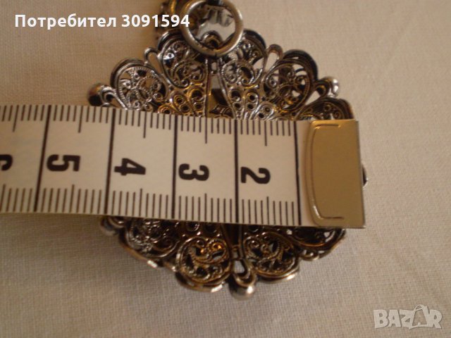 Ретро медальон седеф с бял обков филигран, снимка 8 - Антикварни и старинни предмети - 35182563