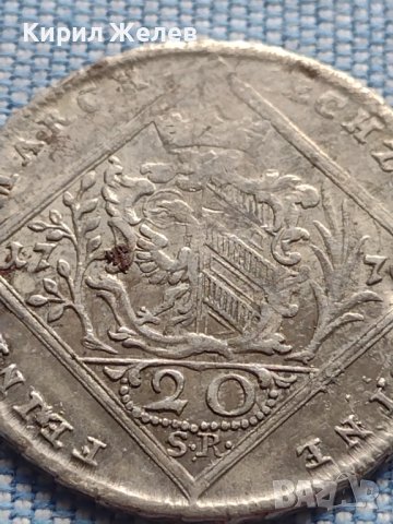 Сребърна монета 20 кройцера 1770г. Йозеф втори Нюрнберг Свещена Римска Империя 13759, снимка 2 - Нумизматика и бонистика - 42983568