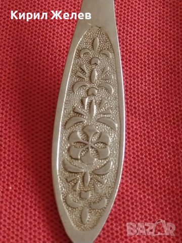 Стара лъжица от соца НЕРЪЖДАВЕЙКА красива орнаментика за КОЛЕКЦИЯ ДЕКОРАЦИЯ 31961, снимка 2 - Други ценни предмети - 43817498