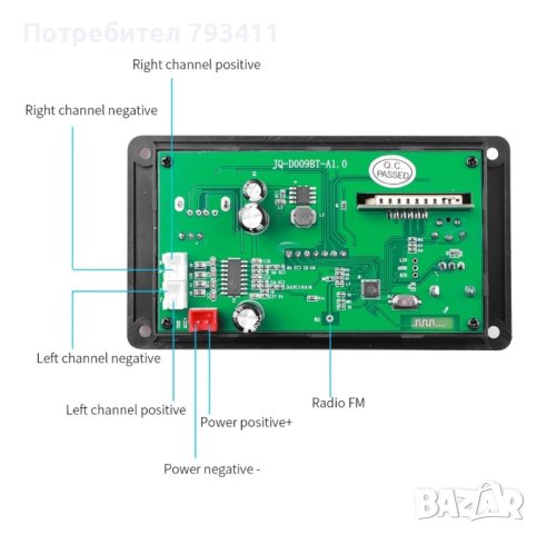 Mp3 модул с усилвател 2х40W, снимка 2 - Други - 43517953