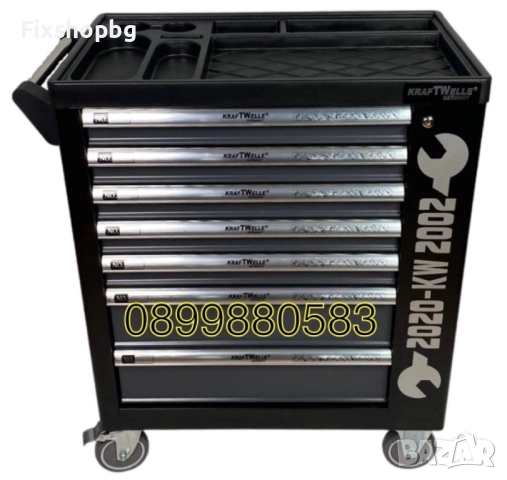 Шкаф-количка с инструменти с 7 рафта Kraftwelle