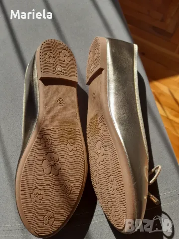 Нови златни балеринки, снимка 2 - Дамски ежедневни обувки - 49232374