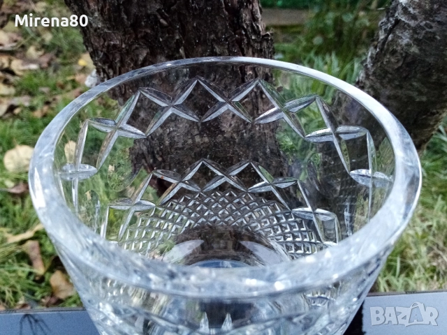 Българска кристална ваза, снимка 3 - Вази - 52931542