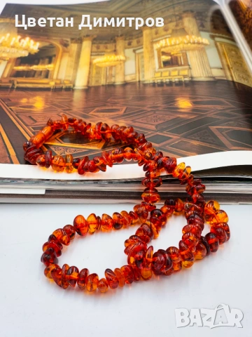  колие от руски естествен тъмен кехлибар, цвят коняк 100% натурален Балтийски кехлибар., снимка 7 - Колиета, медальони, синджири - 53045235