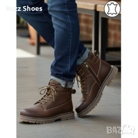 МЪЖКИ БОТИ ЕСТЕСТВЕНА КОЖА K372-2, снимка 2 - Мъжки боти - 53172293