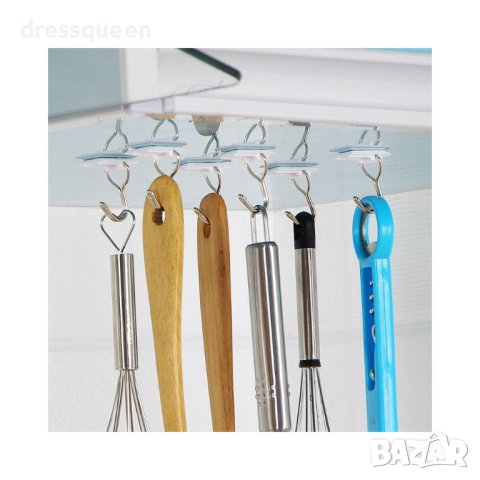 1772 Сет от 6 самозалепящи се малки закачалки за леки кухненски аксесоари, снимка 4 - Други стоки за дома - 44013882