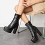 🔝Модерни и стилни дамски черни боти на ток🔝, снимка 4