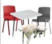 Столове и маси червен,бял,черен цвят-полипропилен,на склад, снимка 1