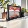Стъклен пясъчен арт-Свободно стояща динамична 3D картина с движещ се пясък, декорация за дома и офис, снимка 3