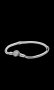 Сребърна гривна Пандора змийска плетка със закопчалка сърце,16-17 см,с кристали,white/нова, снимка 1 - Колиета, медальони, синджири - 43981213